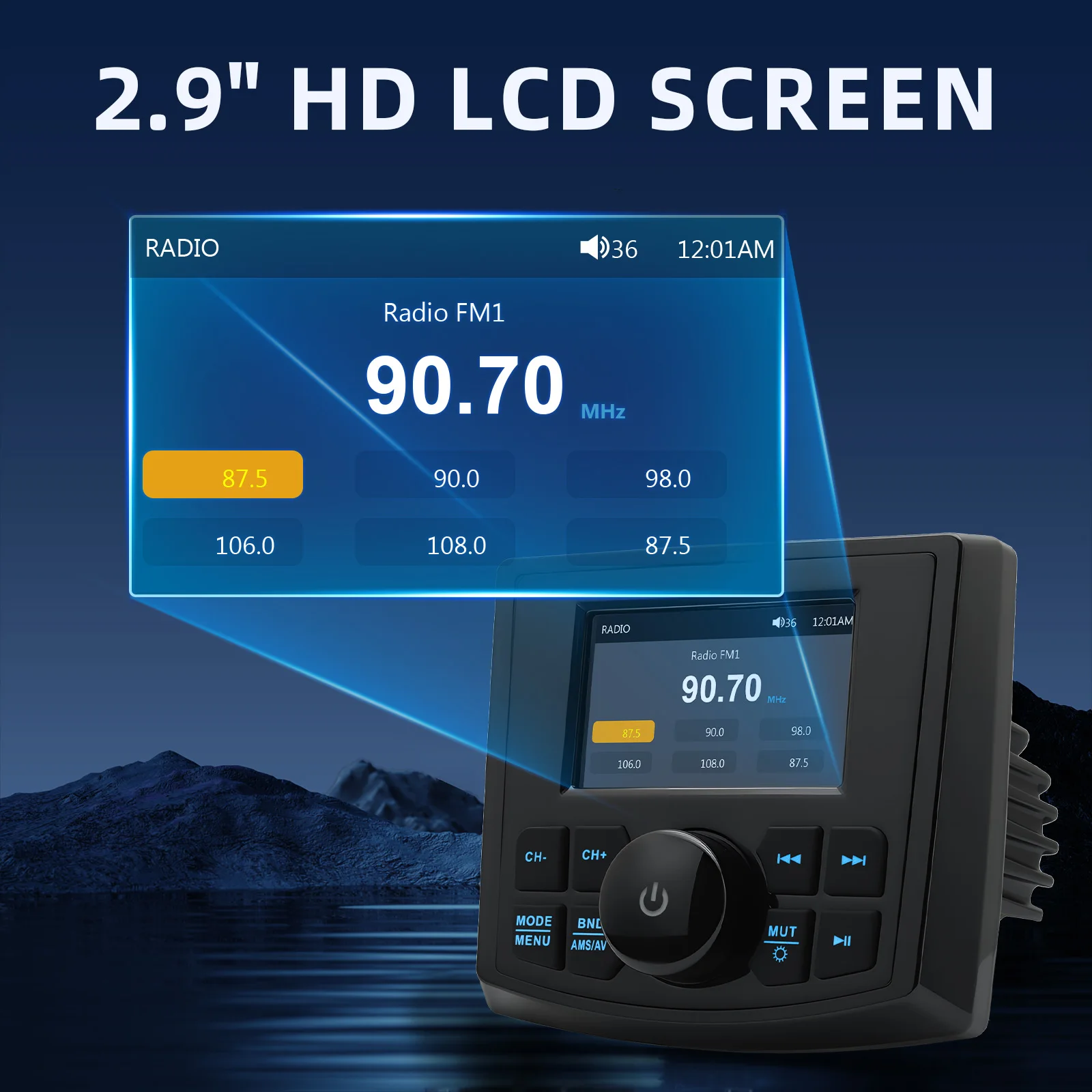 

Bluetooth-совместимый лодочный радиоприемник, медиаплеер, мотоциклетный аудиокар, MP3-плеер MP5, FM-AM-приемник для SPA RZR UTV ATV