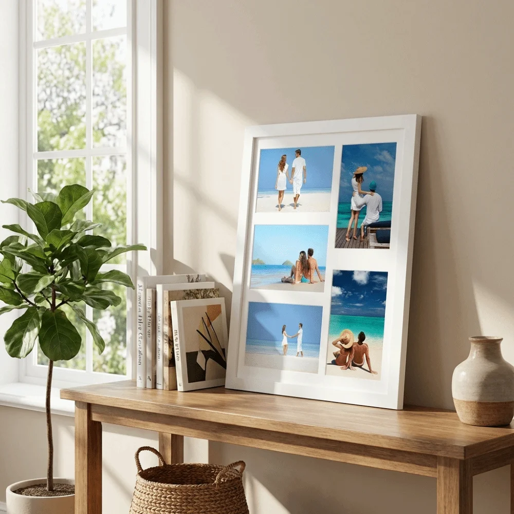 Creative Multi-functional 5-Grid Photo Frame Handmade Changeable Collage Frame Rectangle DIY Photo Frame Multi-Photo Display