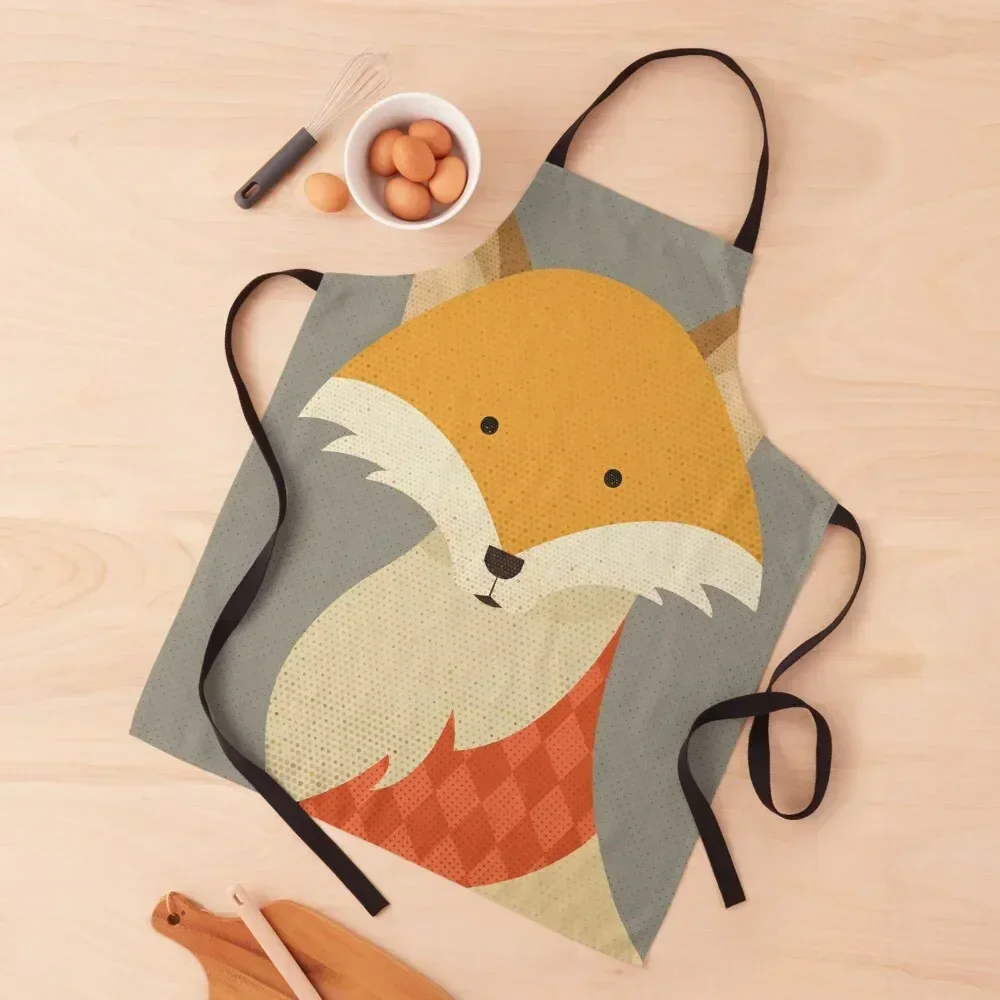 

Retro Red Fox Apron For Cosmetologist Things For Home And Kitchen Chef jacket men For Women Apron