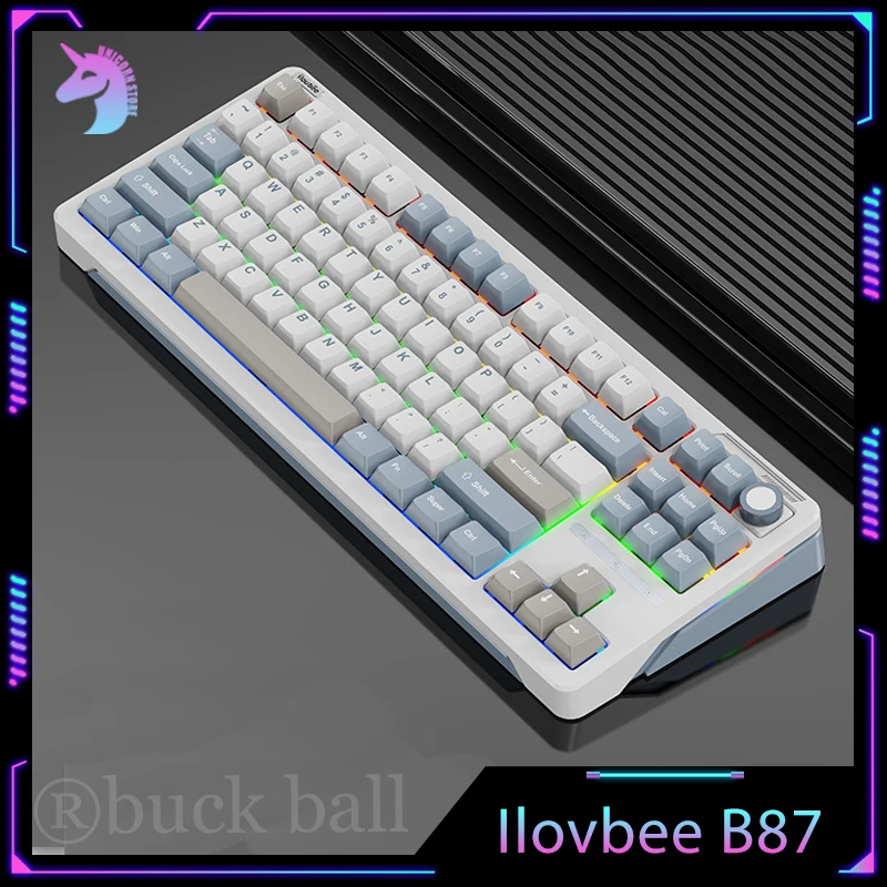 

Ilovbee B87 Mechanical Keyboards Bluetooth Wireless Keyboard 3mode Gamer Keyboards RGB Custom Hot-Swap Esport Gaming Keyboard