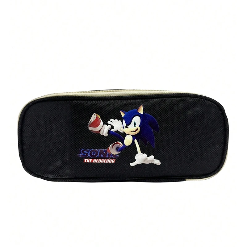 Sonic étudiant crayon sac papeterie étudiant fermeture éclair stylo boîte imprimé stylo boîte étudiant multi-fonctionnel décontracté vacances fête cadeau
