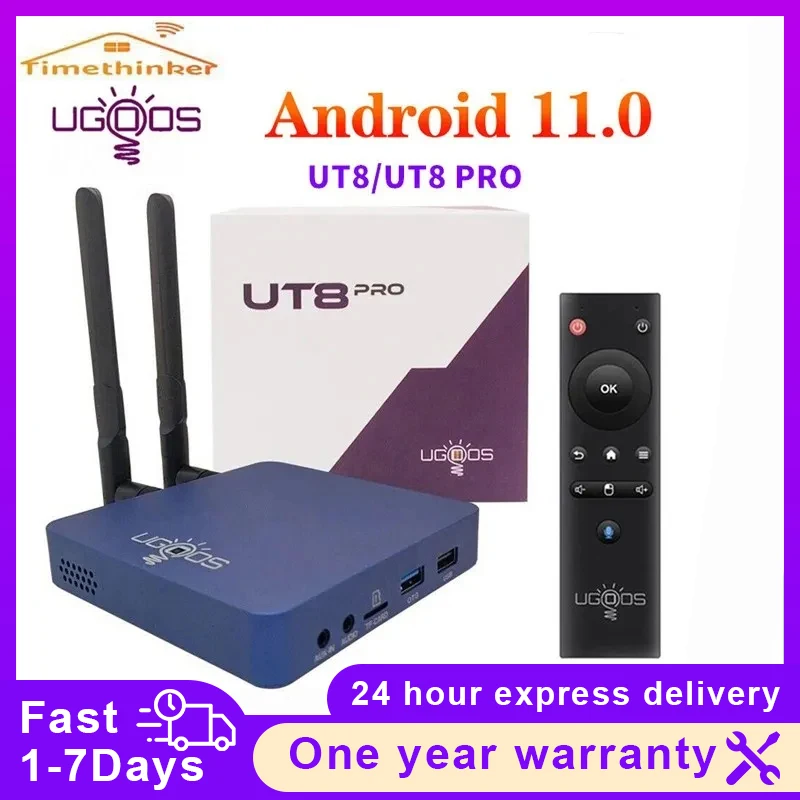 

UGOOS UT8 PRO TV BOX Android 11.0 DDR4 8GB RAM 64GB ROM RK3568 WiFi6 Media Player BT Voice Remote UT8 4G 32G Set Top Box