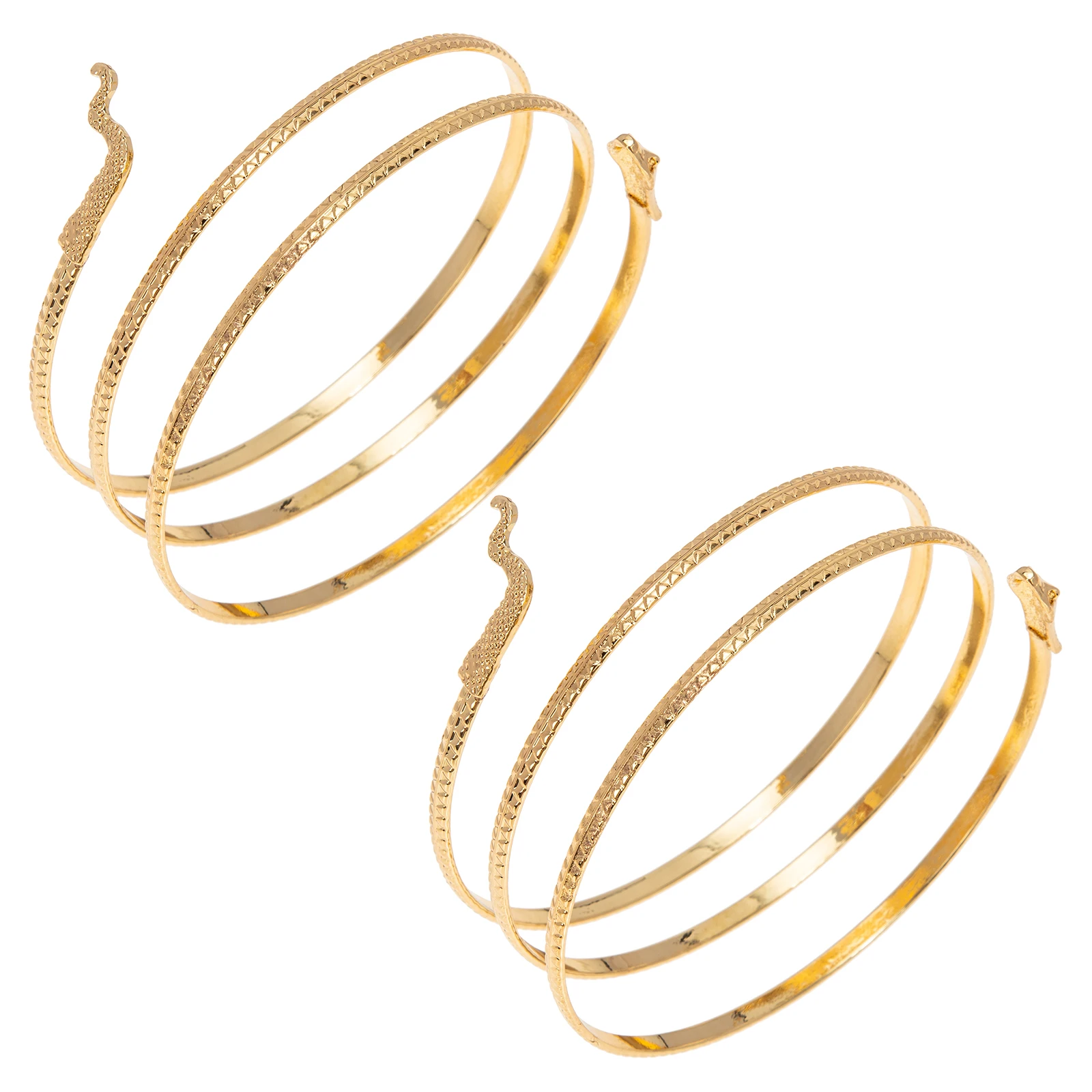 

2Pcs Metal Snake Arm Cuff Adjustable Size Fashion Durable Alloy Upper Arm Jewelry Bangle B Bracelet Punk Style