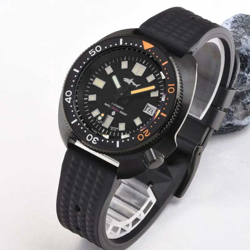 Heimdallr Men's Retro Turtle 6105 Dive Watch 44mm Black PVD Coated Sapphire Ceramic Bezel NH35 Automatic Movement 20Bar Lumed