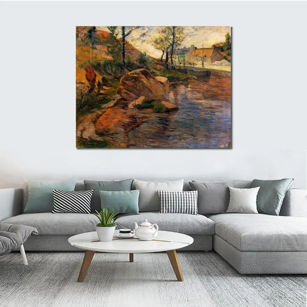 Cove opposite Pont Aven Harbor by Paul Gauguin Painting Canvas Art High quality hand painted Landscape Artwork Reproduction