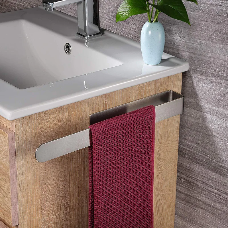 New Towel Rack Non-punched Towel Rack Bathroom Rack Self-adhesive Bathroom Kitchen Towel Hand Towel Rack Household Items Towel