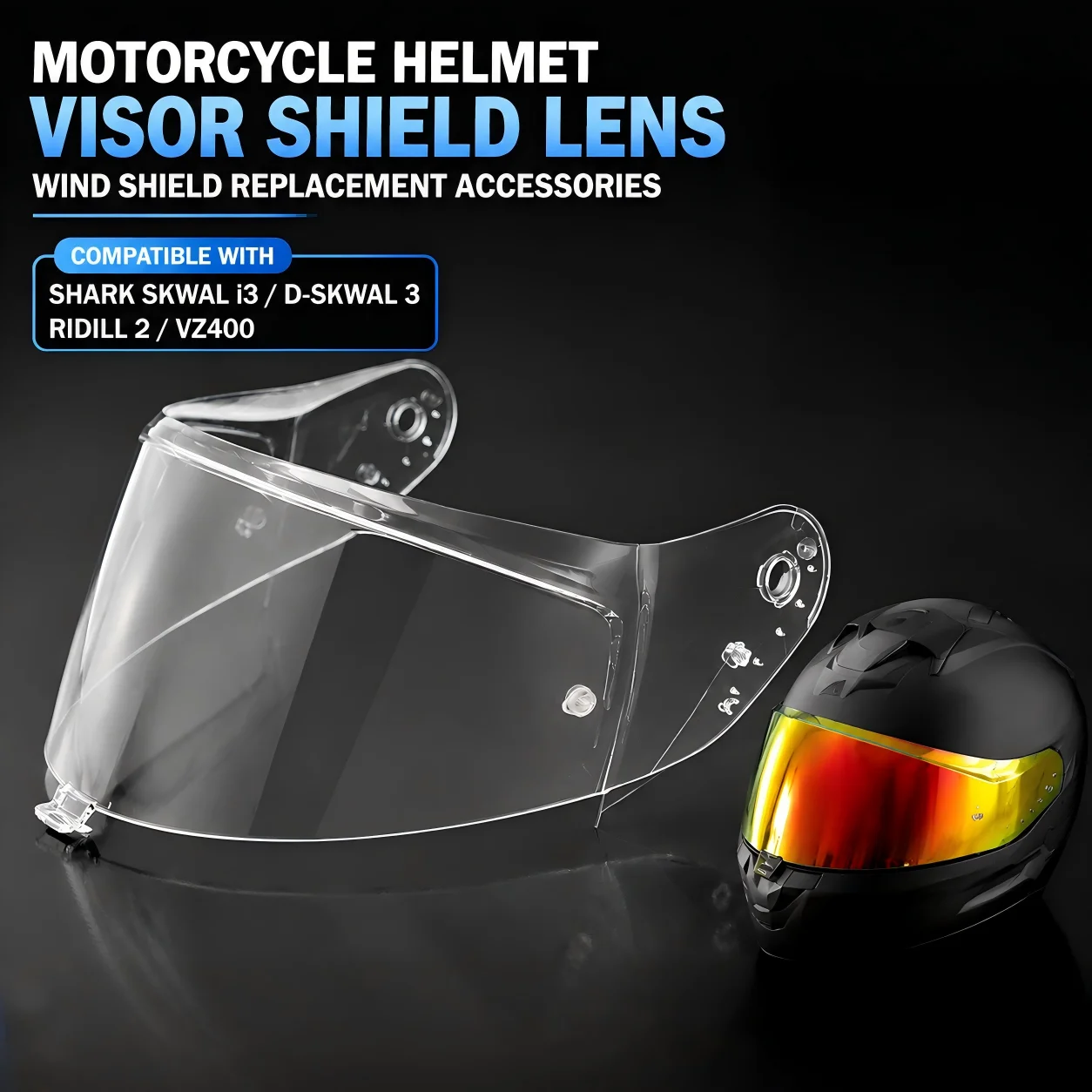 Motorcycle Helmet Visor Shield Lens for Shark Skwal i3 D-Skwal 3 Ridill 2 VZ400 Windshield Replacement Accessories