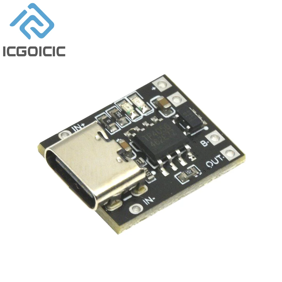 Type-C USB TP4057 1A Lithium Battery Charging Protection Board Module Polymer Battery Over TP4056 With Temperature Protection