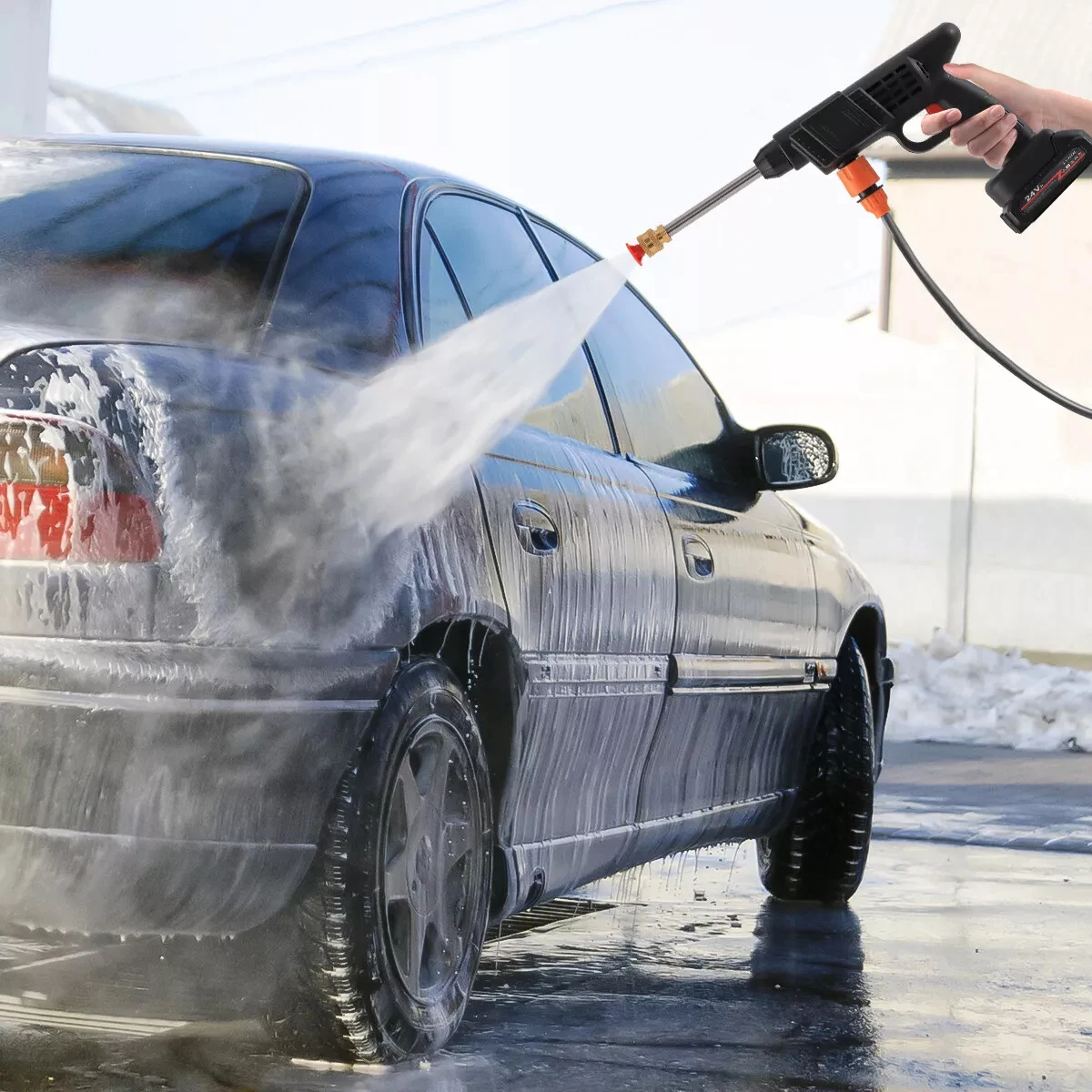 30BAR Cordless High Pressure Car Wash Washer Gun Foam Generator Water Gun Spray Cleaner Car Washing Machine With 2 batteries