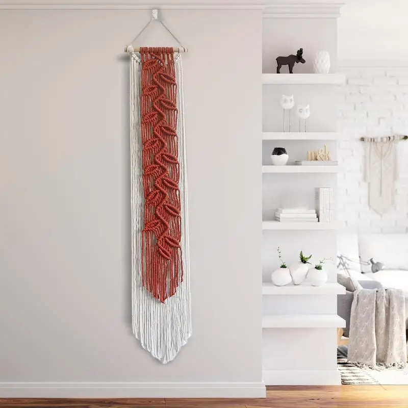 Wall Macrame Woven Boho Tapestry Macrame Art Woven Elegance Yarn Tassel Tapestry Versatile Decor For Studio & Living Room