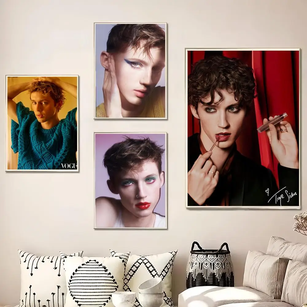 Singer T-Troye Sivan Painting Calligraphy Canvas Poster Wall Art for Living Room Bedroom Cafe Decor Gift
