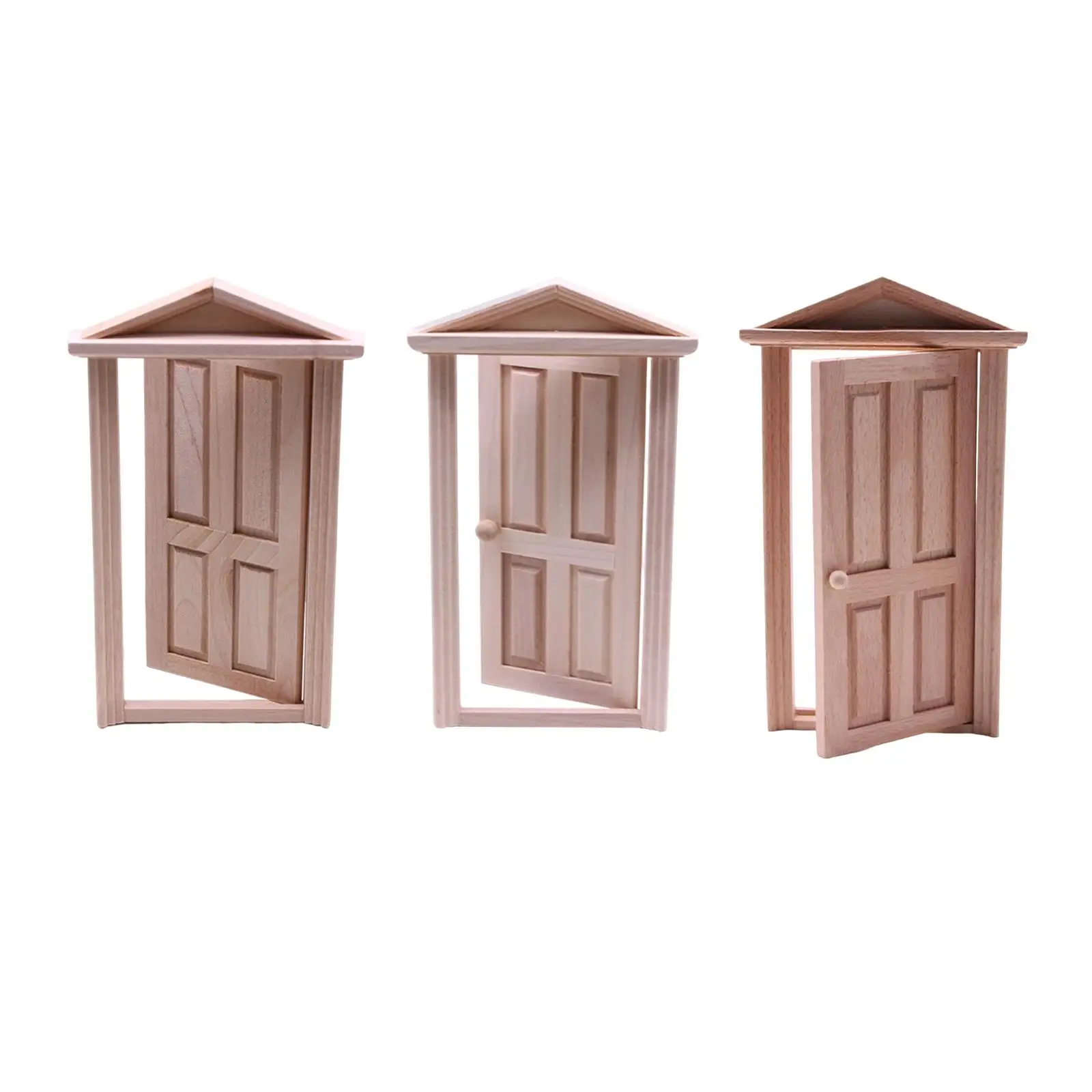 Dollhouse Wood Door Miniature furniture Decor Toy Window Panel Play House Miniature Doll House  for Bathroom Kitchen