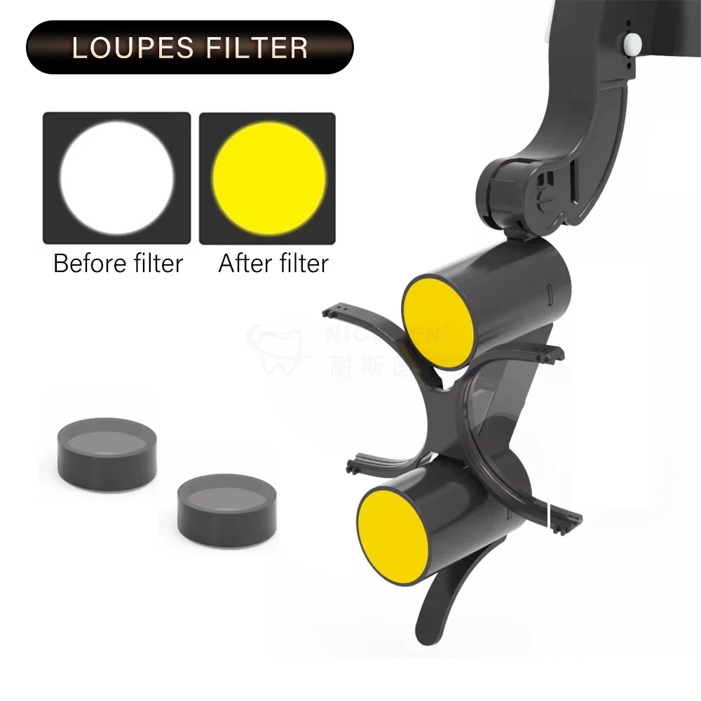 Imagem -02 - Led Dental Head Light Lamp Lupas para Ampliação Binocular Dentista Farol Cirúrgico Equipamento de Laboratório 5w 2.5x 3.5x