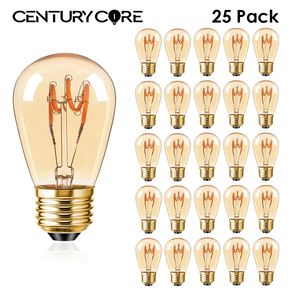 

S14 Amber Led Bulb E27 Dimmable 220V 3W E26 110V Retro ST45 Vintage Pendant Chandelier Soft Filament Lamp Decoration Room Indoor