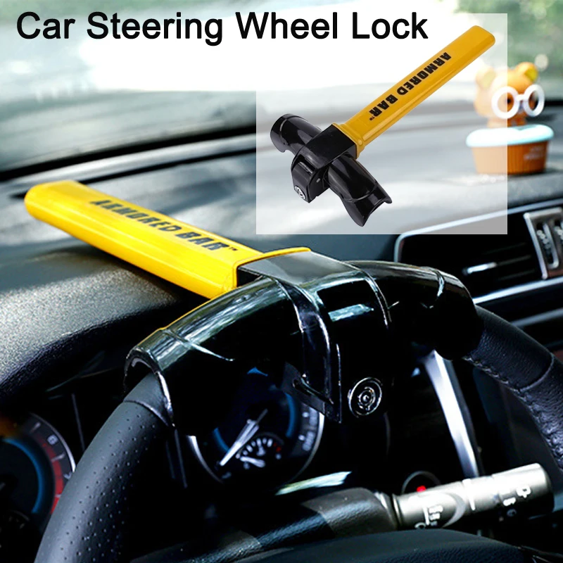 Car Steering Wheel Lock Heavy Duty Anti-theft Car/Van Security Rotary Steering Wheel Lock T-Shaped Lock Auto Accessories