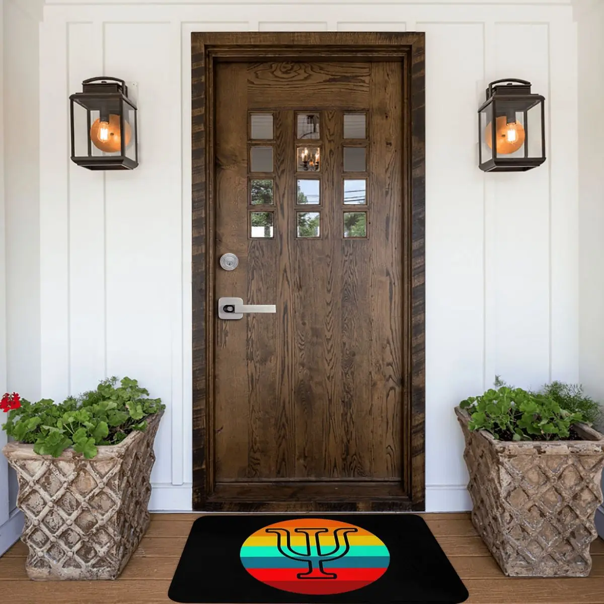 Sunset Psychology Psi Symbol Doormat Rug Carpet Mat Footpad Polyester Non-slip Antiwear Entrance Kitchen Bedroom Balcony Toilet