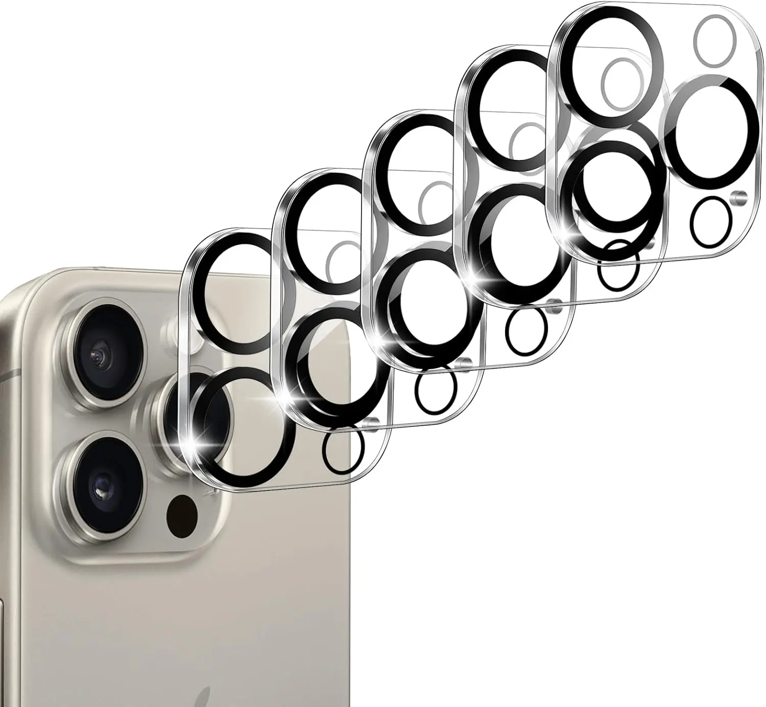 2/4枚入り 9H iPhone 15 Pro /15 ProMax用 HDレンズ保護フィルム