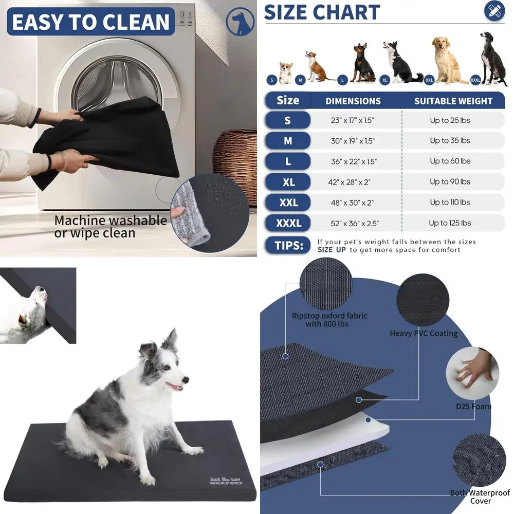 

Прочная водонепроницаемая уличная кровать для собак, устойчивая к жеванию, X-Large (42x28x2 дюйма), подходит для домашних кошек и питомцев