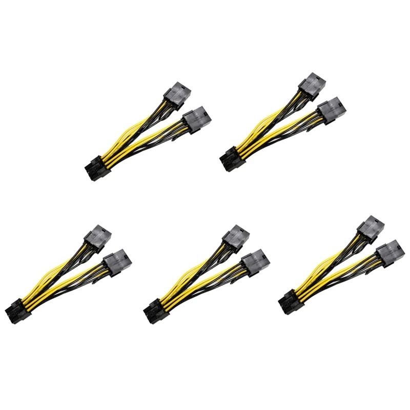 

5X 8Pin To Dual 8Pin(6+2) Power Cable GPU Power Cable For Tesla K80 M40 M60 P40 P100