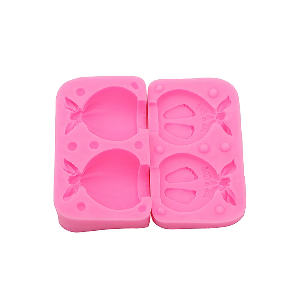 Children\'s Party Birthday Candles 3D 3D Baby Footprints Silicone Mould Children\'s Party Cake Chocolate Mould