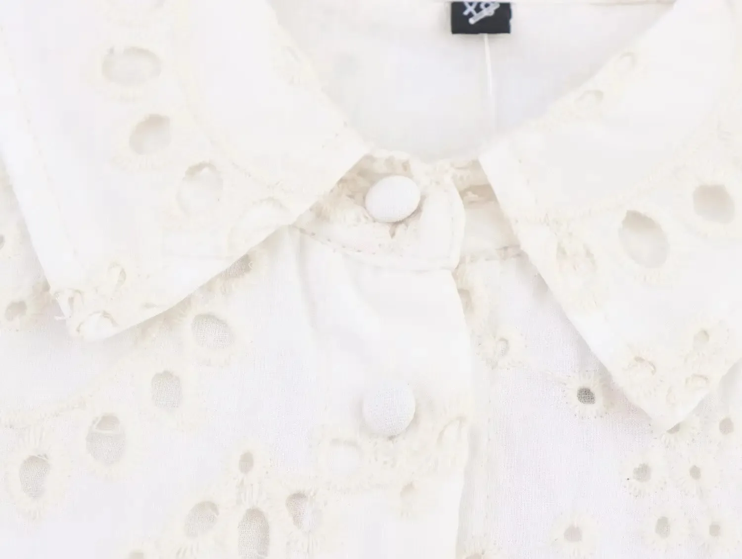 HH Women Fashion Summer White Single-Breasted Turn Down Collar Short Sleeve Long Dress Women's Bow Lace-Up Hollow Out Dress