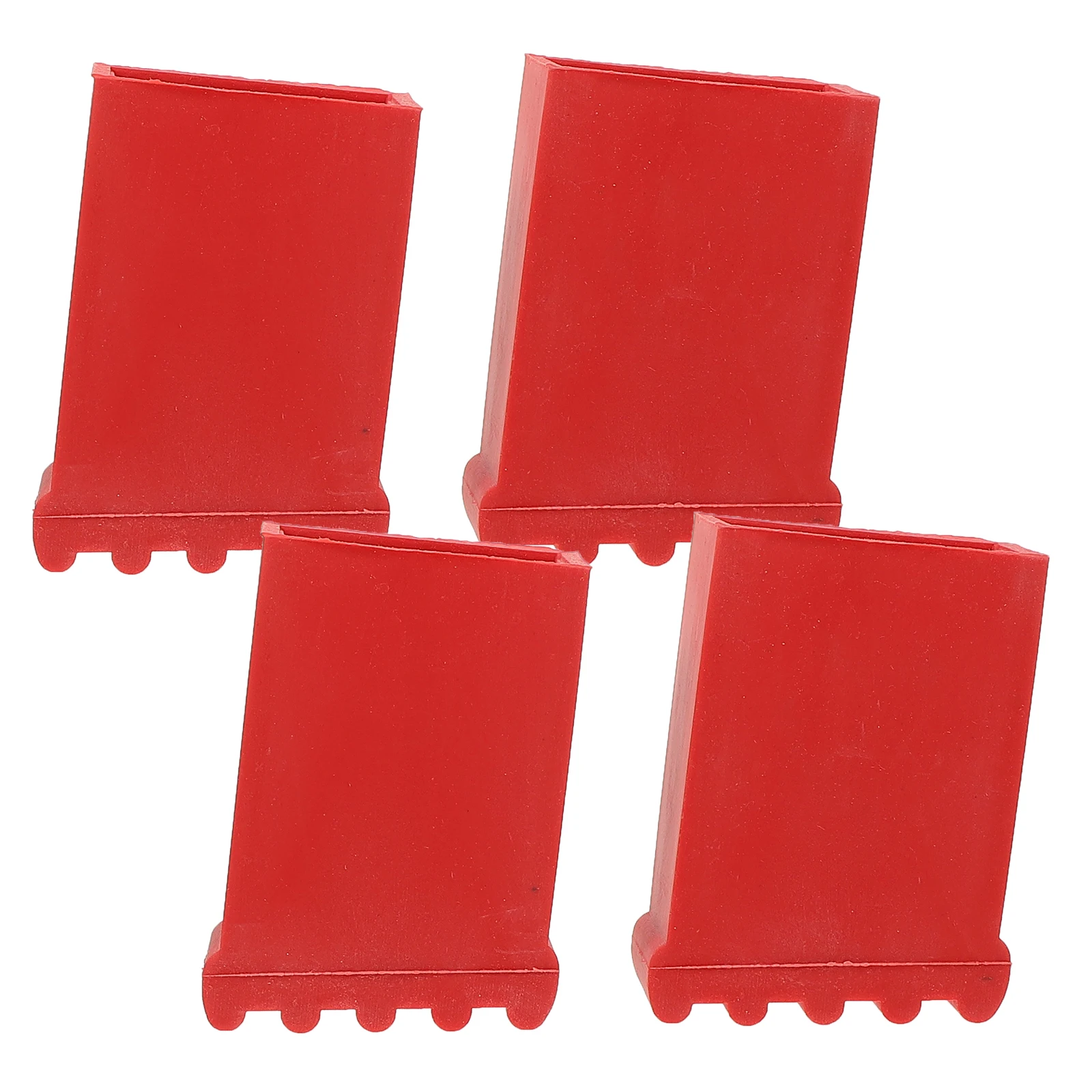 

4pcs Non-slip Ladder Feet Cover Red Pad Replacement Step Mat Cushion Thickened Design Square Foot Pad Construction Tool Parts