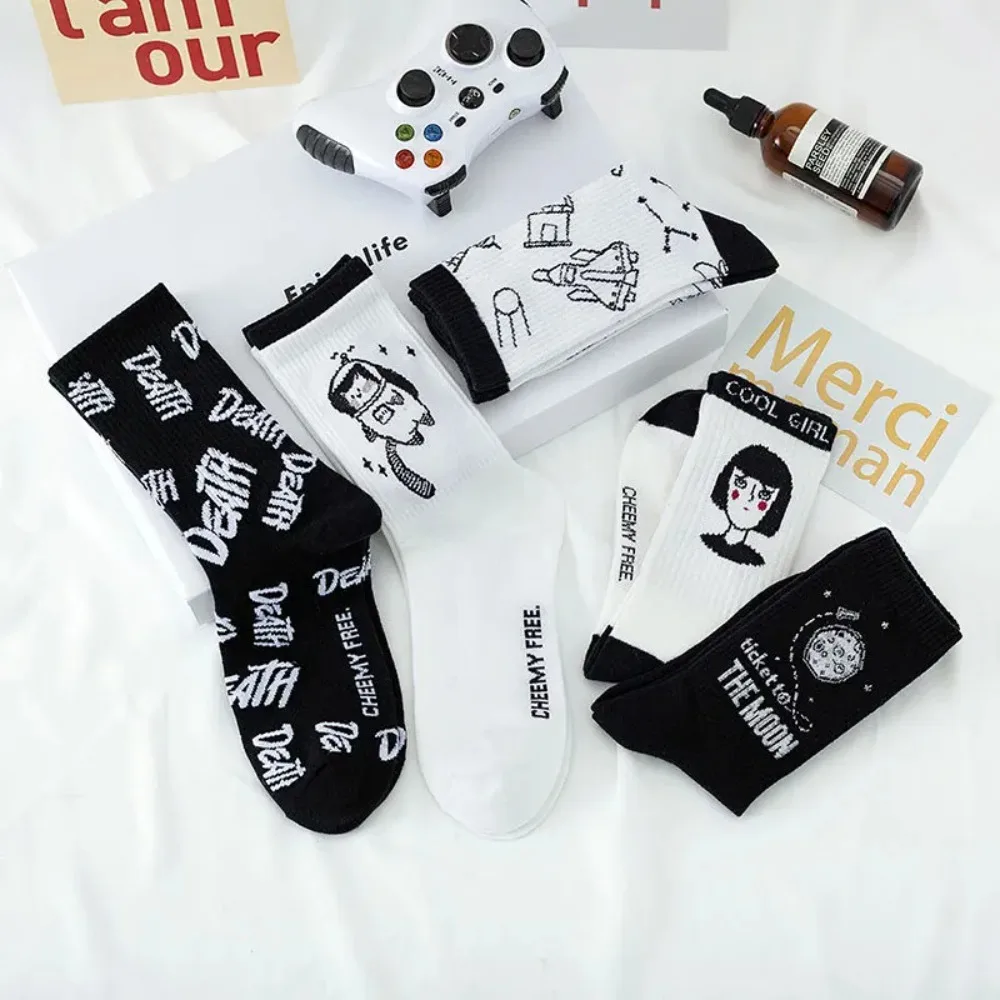 Long Tube Sock Male Japanese College Style Korean Sports Socks Couple Mens Sock High Top Female Trendy Cotton Socks Calcetines