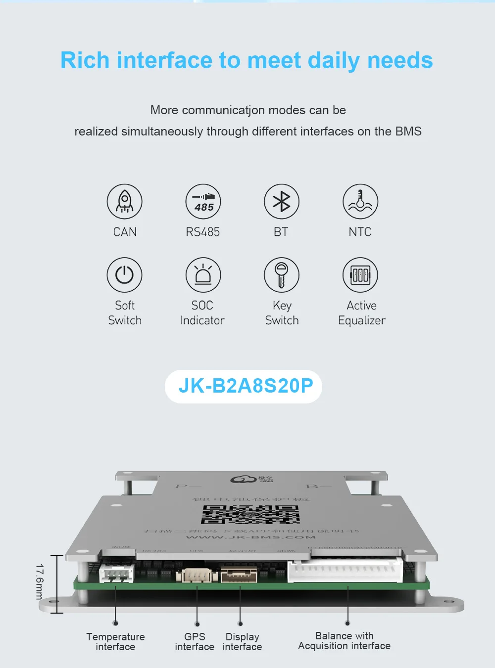 JIKONG BMS Smart BMS CANBUS 4S 5S 6S 7S 8S 200A 12V 24V Batterie mit 2A Aktivem Balancer für LifePO4 LTO LI-ION Batterie BMS JK BMS – Detail 6