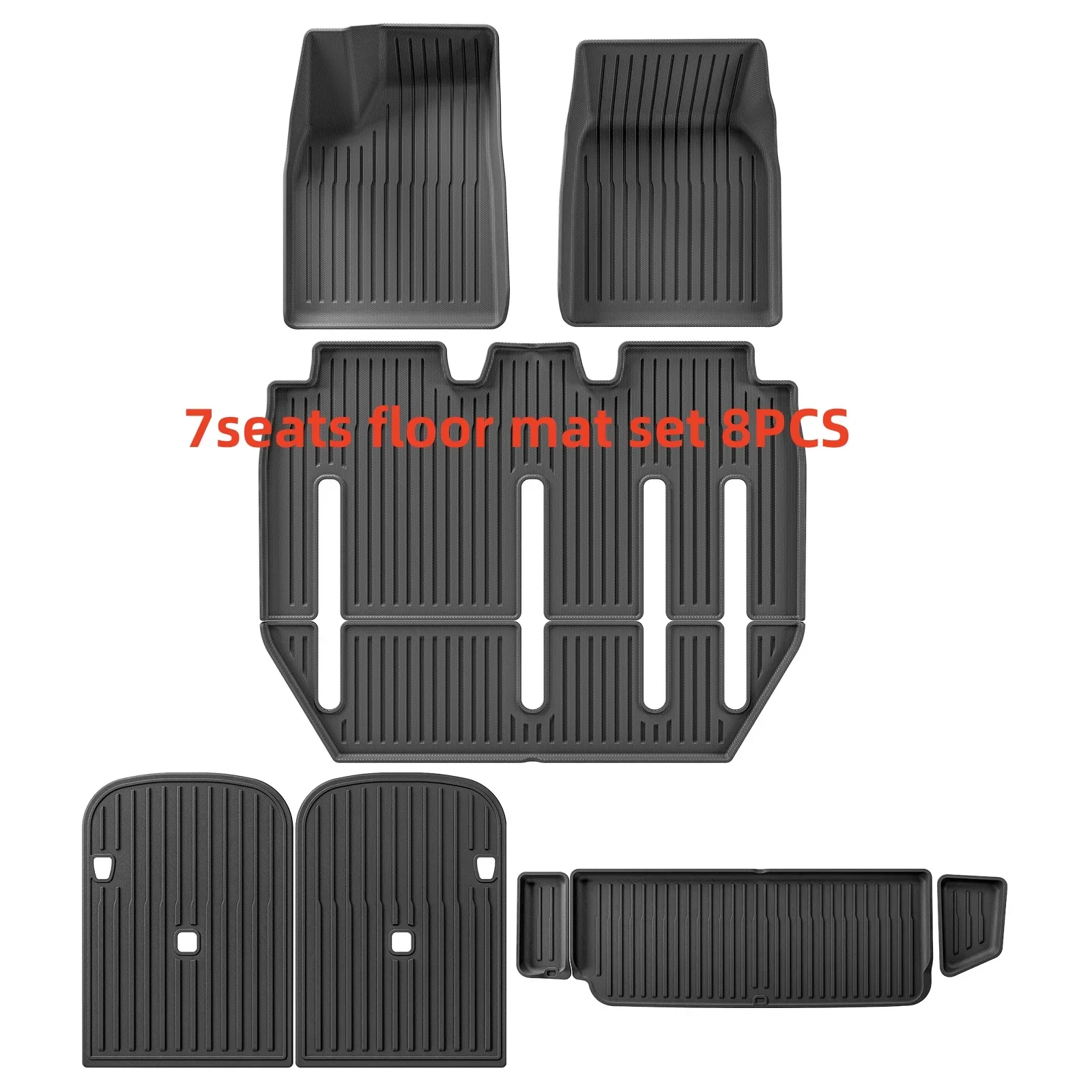 Für Tesla Model X 2024 5/6/7-Sitzer TPE 3D Autofußmatten Kofferraummatte Wasserdichter Schutz Linkslenker – Detail 12
