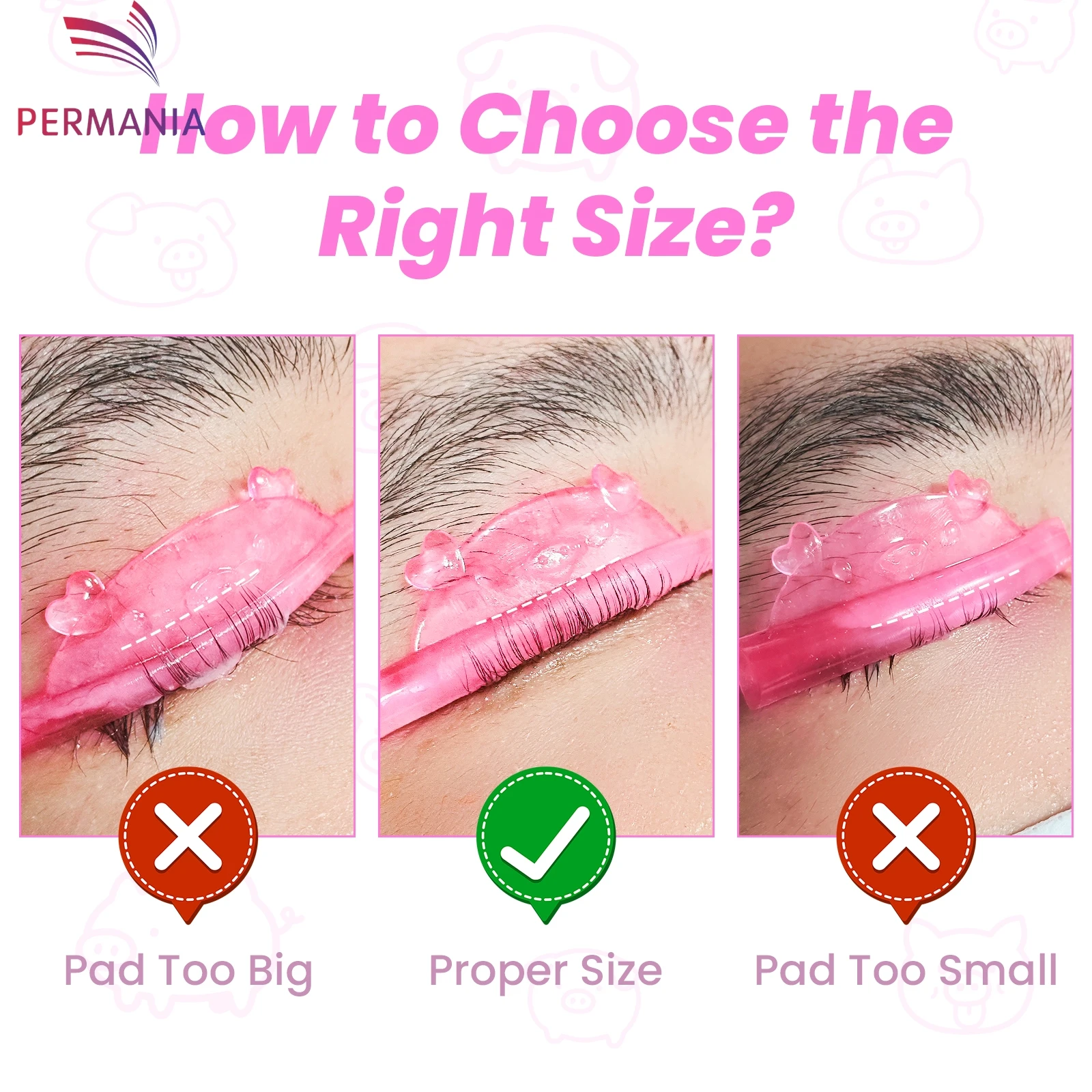 PERMNAIA 4 Pasang Bantalan Silikon untuk Lash Lift, Pelindung Perm Bulu Mata, Batang Lifting Bulu Mata 3D, Aksesoris Penjepit Bulu Mata, Alat Aplikator