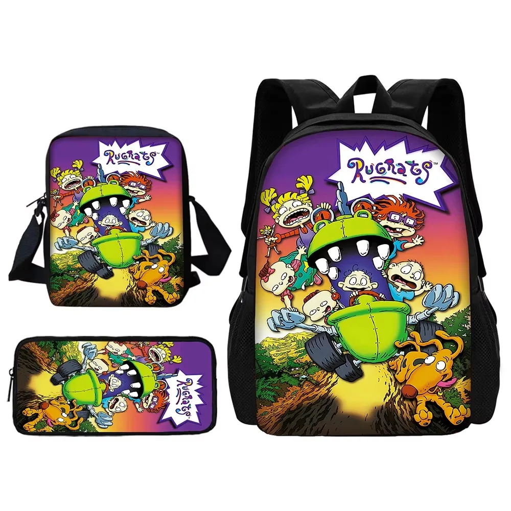 

Cartoon School Bag For Boy Girls with Shoulder Bags Pencil box R-Rugrat Backpack for Child