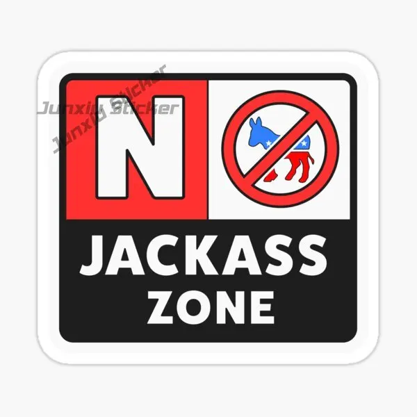 WARNING NO JACKASS ZONE Car Sticker Vinyl Waterproof Self-adhesive Decal