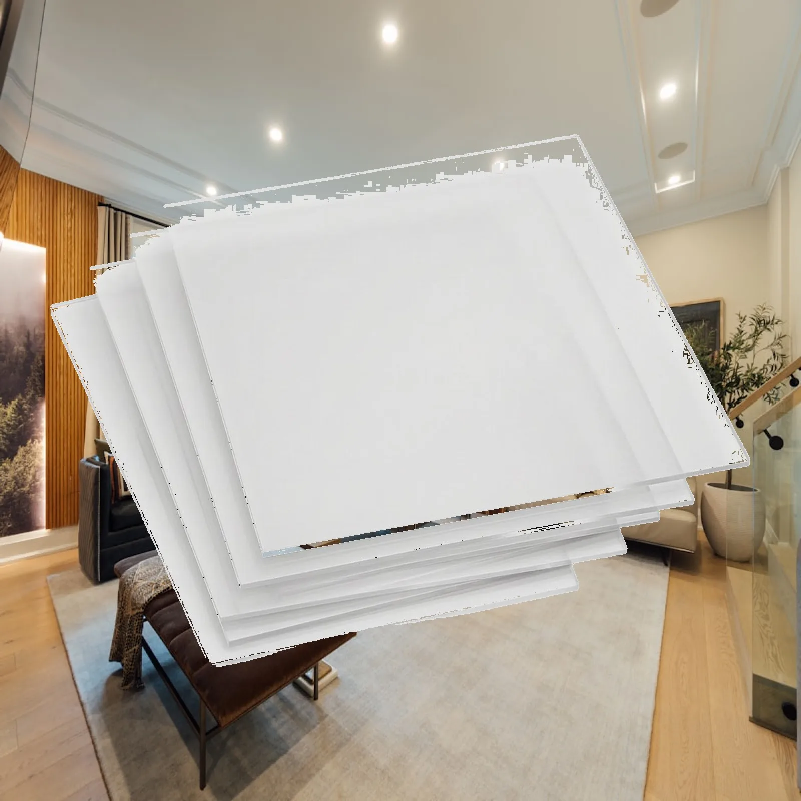 5 Pieces Transparent Adhesive Pad Low-Visibility Clear Mounting Pad Double Sided Adhesive Sheet Removable for Crafters