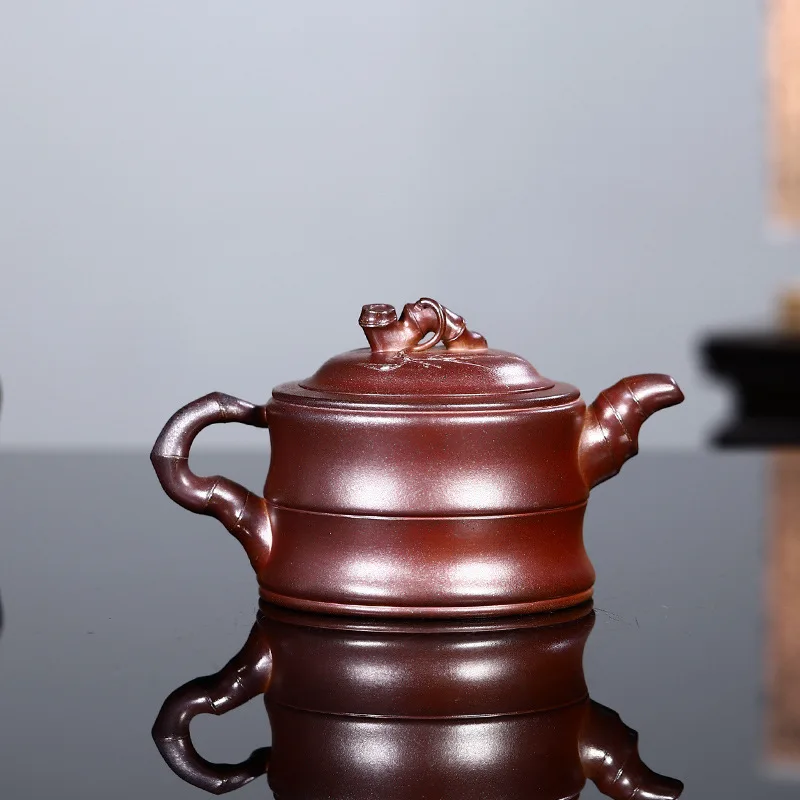 Wholesale Handmade Yixiang Bamboo Segment High-End Tea Set Crafted In Longyao Kiln With Firewood-Fired Jadeite Sand 340Cc