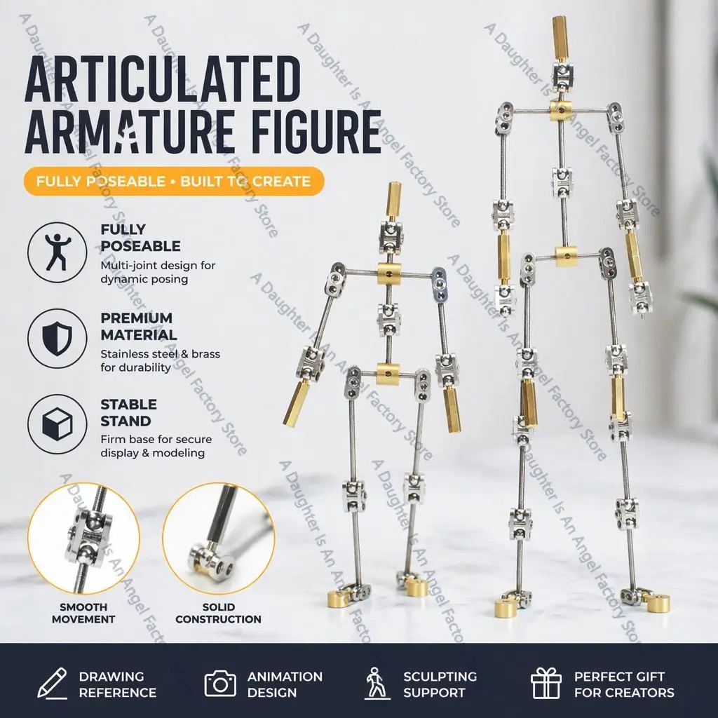 Standard Stop Motion Animation Skeleton, Animation Character Metal Skeleton