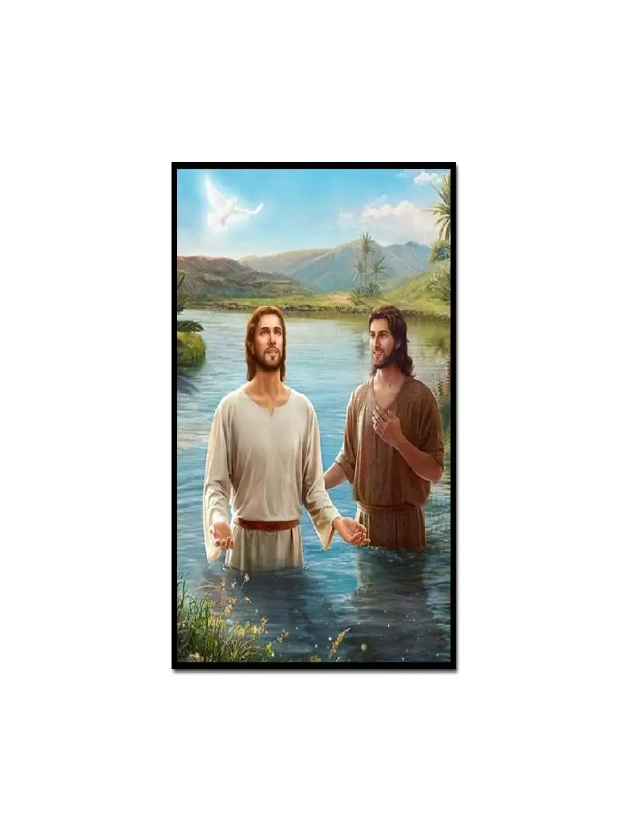 Hand Painted Jesus Paint By Number Frame  Modern Wall Art Gift Oil Painting Canvas Kit  Handmade Religious Decor for Home