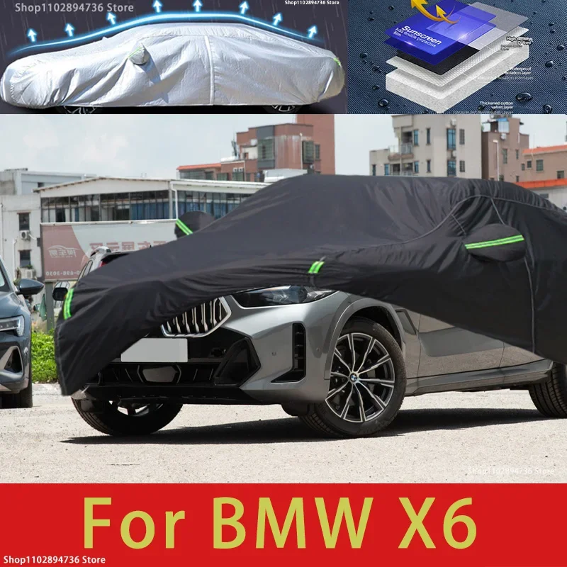 

For BMW X6 fit Outdoor Protection Full Car Cover Snow Covers Sunshade Waterproof Dustproof Black Car Cover