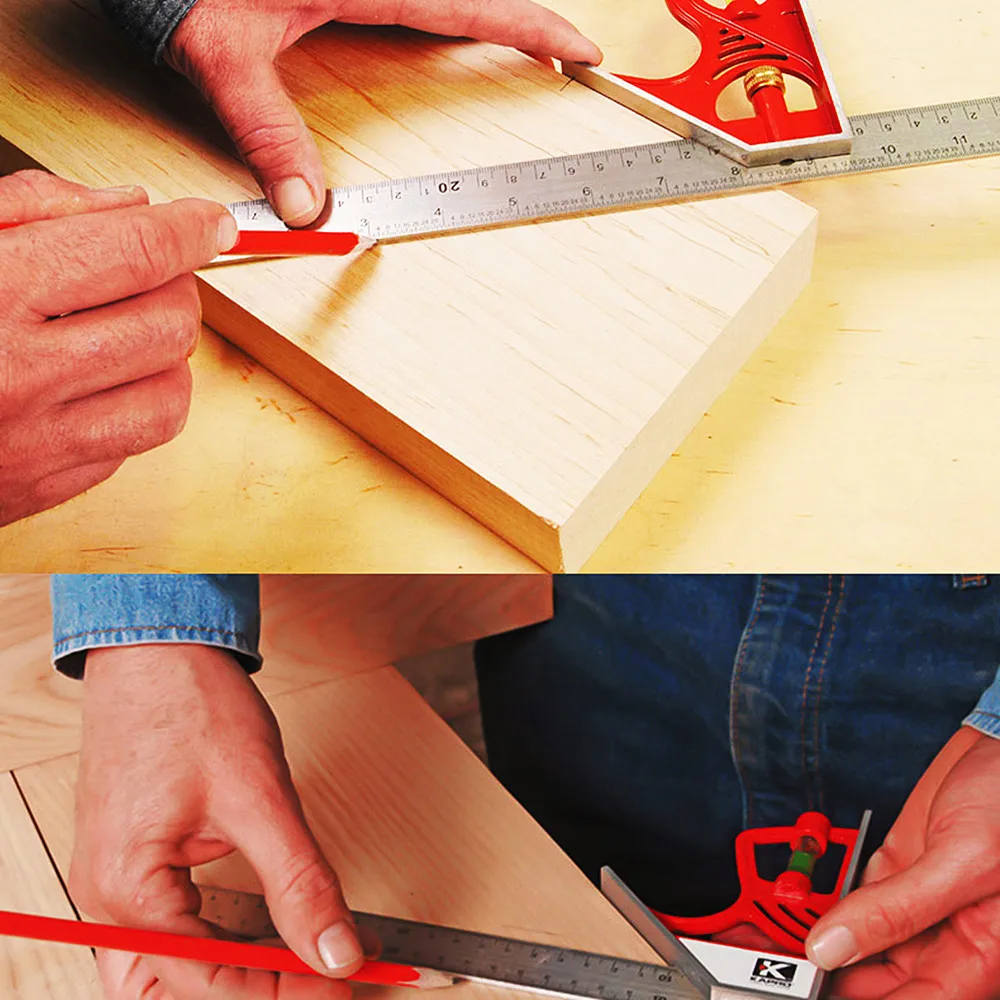 Kapro 30cm Magnetic Lock Combined Square Stainless Steel Metal Square Marking Right Ruler For Joiner Carpenter Woodworking