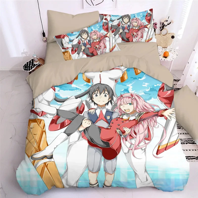 Darling In The Frank XX Bedding Sets Japan Anime Game Figure 3D Printed Duvet Cover Sets Twin Queen King Single Size Bedclothes