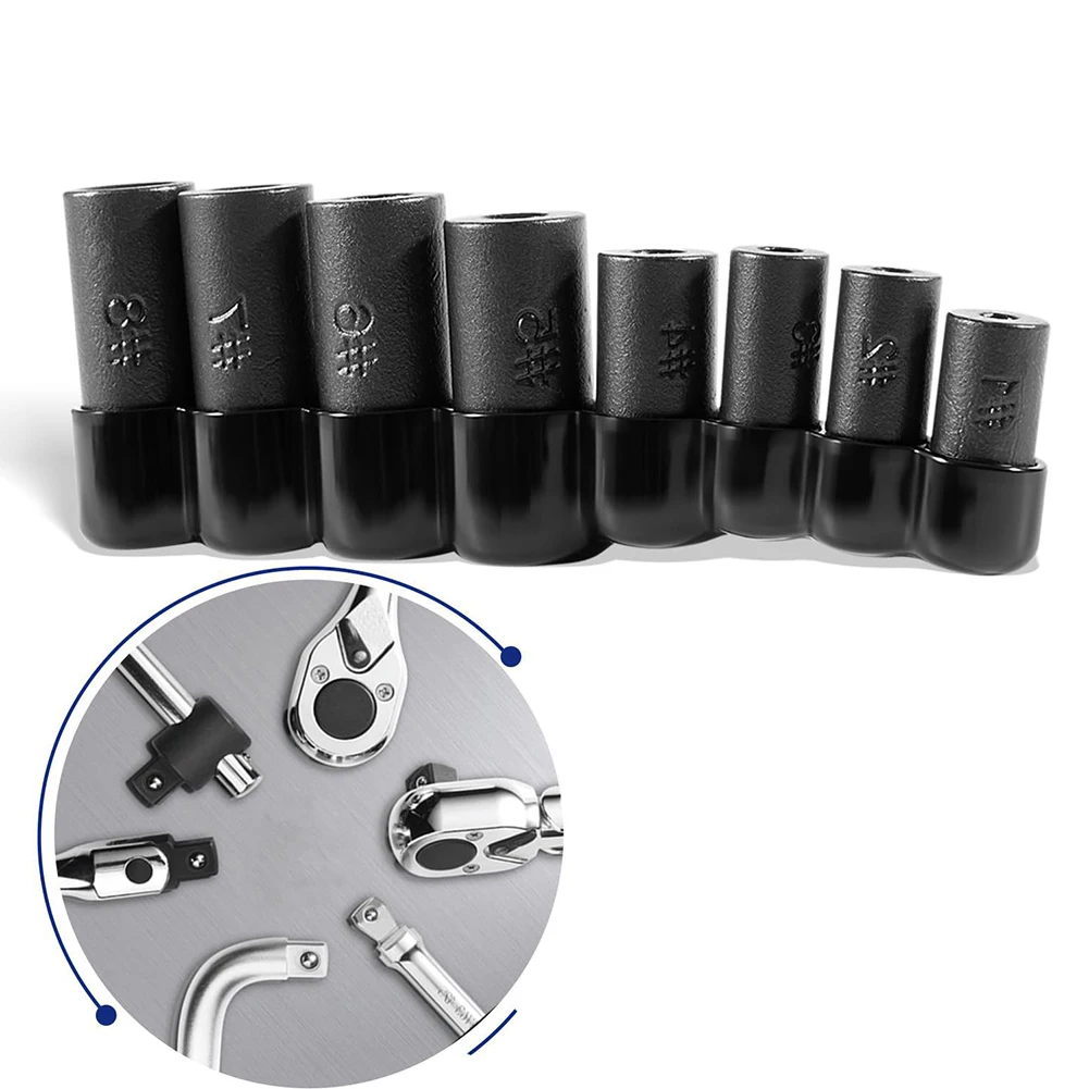 8pcs Tap Socket Set 1/4 3/8 Drive For  Fractional M.C.T.I. Standard Taps Through 12 1/8 NPT Taps And Metric Taps Threading