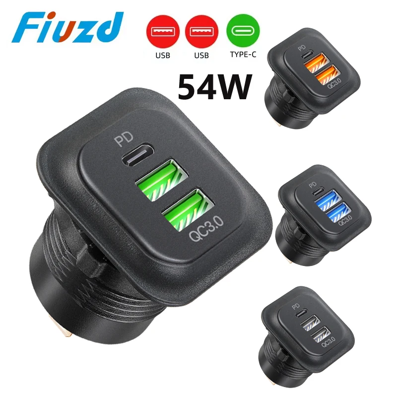 

12V/24V Quick Charge 3.0 USB Car ChSocket USB Outlet 24V Cigarette Lighter fast charging for Car Boat Marine RV Motorcycle