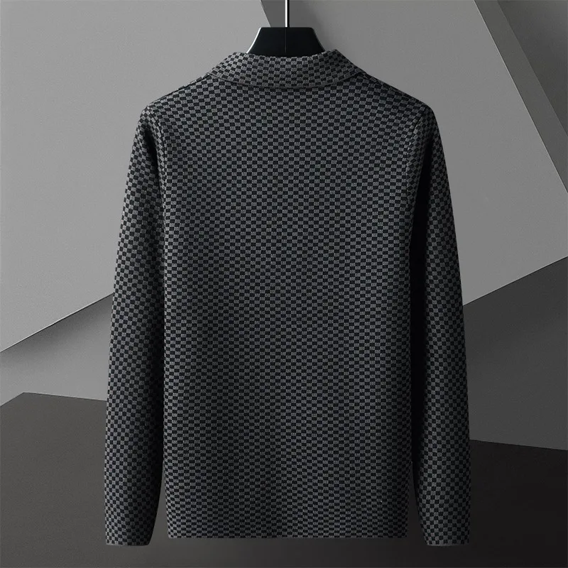 High end brand knitted cardigan men's coat  autumn winter new item European American luxury casual pocket men's sweater jacket