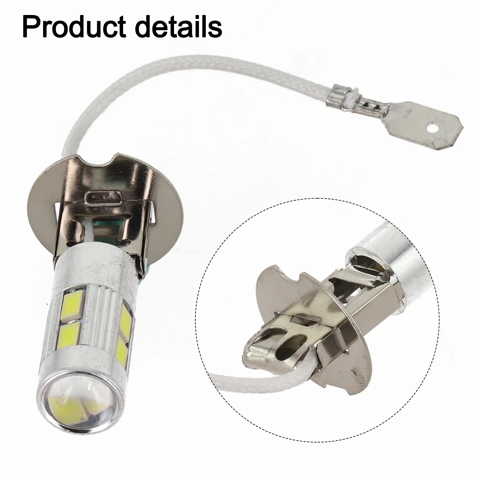 2 ชิ้น H3 50W 6000K 1200Lumens ​   หลอดไฟ LED รถยนต์กําลังสูง White COB Led Technoloty LED Chip Car Light Gadgets อายุการใช้งานยาวนาน