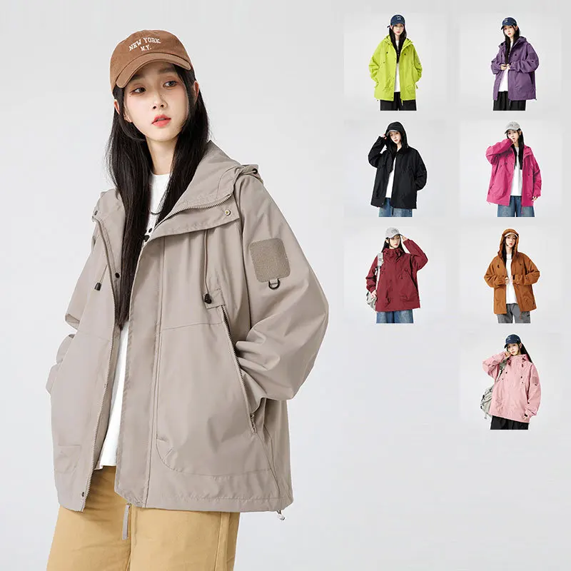 Autumn and Winter Three-in-one Hooded Windbreaker Coat Unisex Outdoor Cotton-padded Jacket Women's Warm Cotton-padded Jacket New