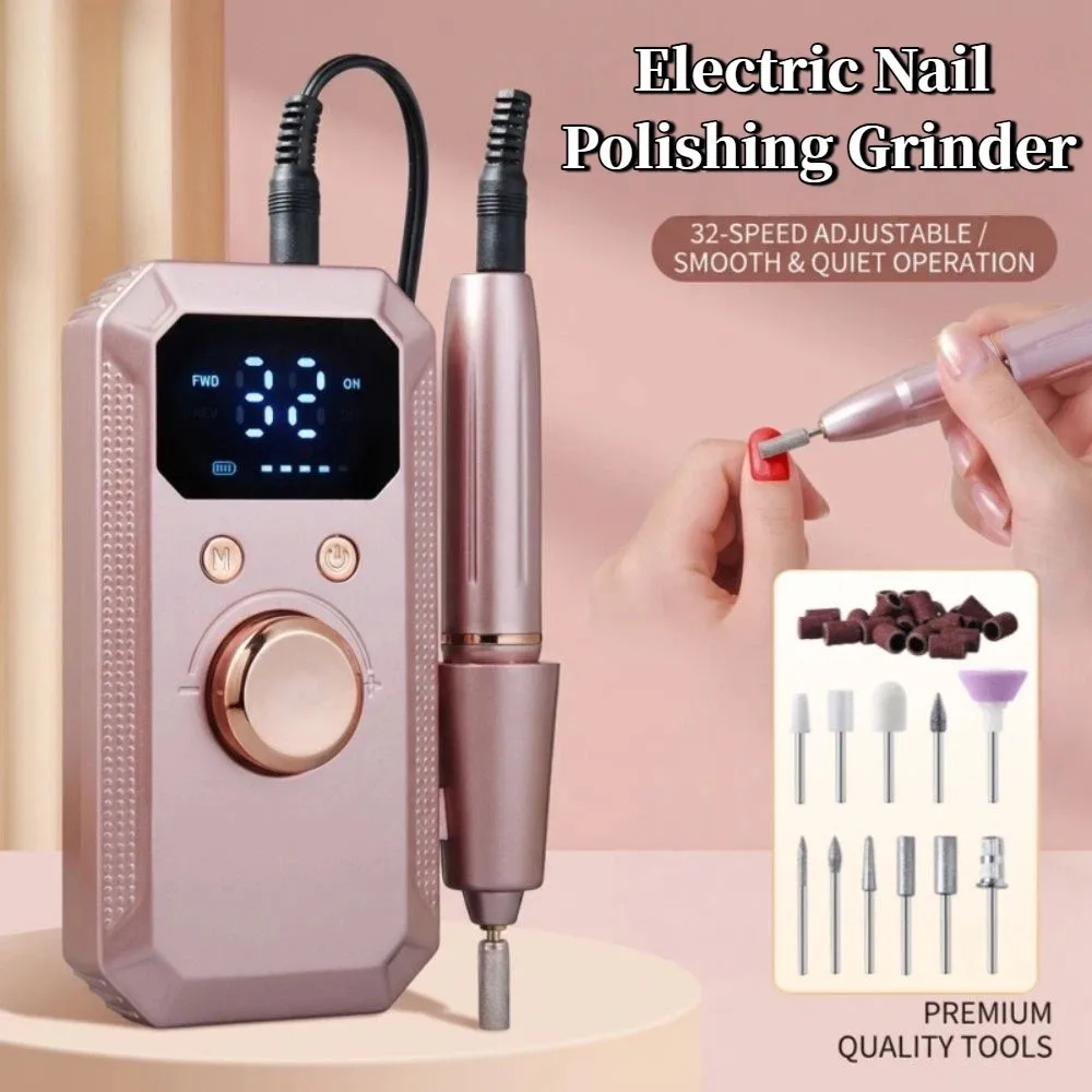 

32 Speeds Electric Nail Polishing Grinder LED Display Portable Electric Nail File Rechargeable Multifunctional Nail Grinder