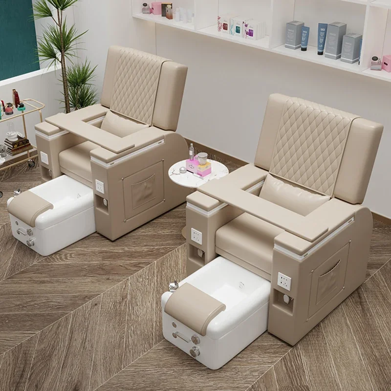 Wysokiej klasy luksusowy sprzęt do salonu paznokci krzesła do manicure stóp elektryczne rozkładane krzesło spa do pedicure luksusowe z umywalką ręczną