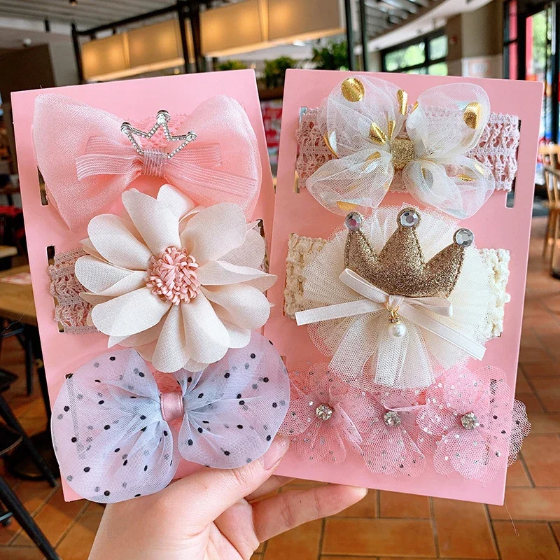 

3PCS/Set Sweet Bow Flower Baby Headband Lace Princess Baby Headbands Headwear Kids Hair Accessories