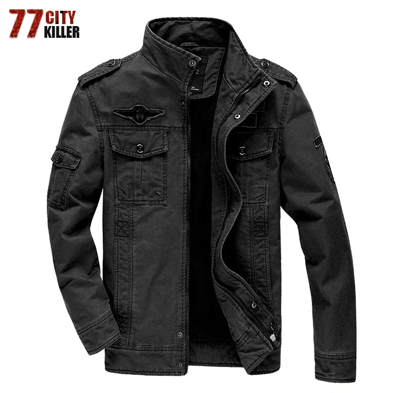 77City Killer Bomber Jacket Men Plus Size 6XL Spring Autumn Military Outwear Tactical Pilots Jackets Hombre Jaqueta masculina