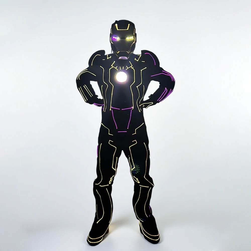 

Adult LED Fiber Optic Suit Change Colors Neon Light up Costume for Warrior Disco DJ Dance Cosplay Show Performance