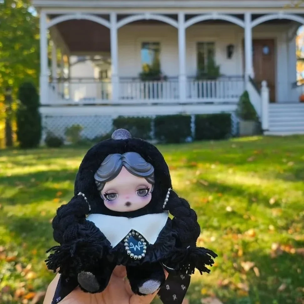 

Original POP MART SKULLPANDA Wednesday Plush-Classic Dress Version Generation Pendant Trendy Mystery Box Xmas Toy in Stock